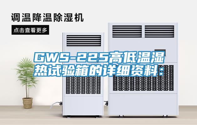 GWS-225高低溫濕熱試驗箱的詳細資料：